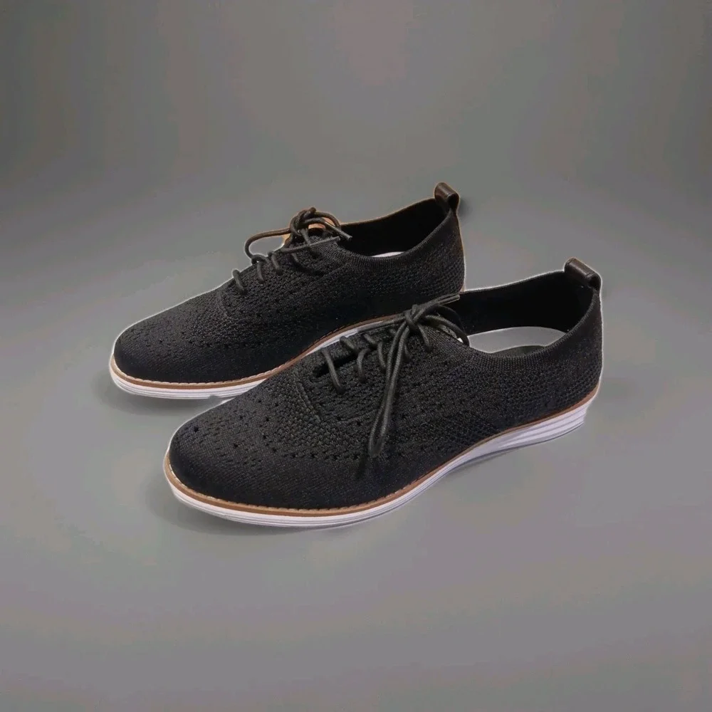 Cole Haan Original Grand Stitchlite Womens Size 7.5‎ Black Wingtip Oxford Shoes